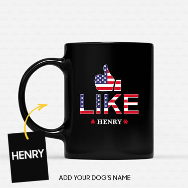 Personalized Dog Gift Idea - America Thumb Up For Dog Lovers - Black Mug